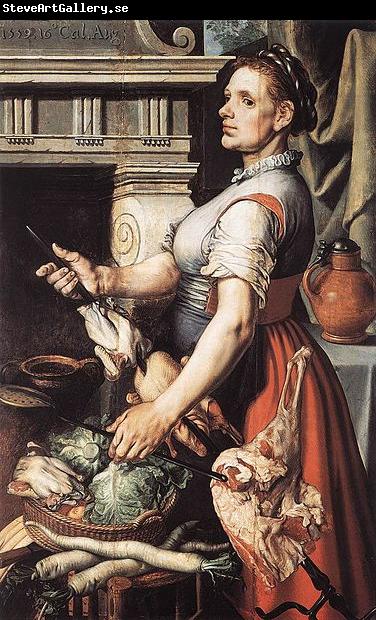 Pieter Aertsen Cook in front of the Stove